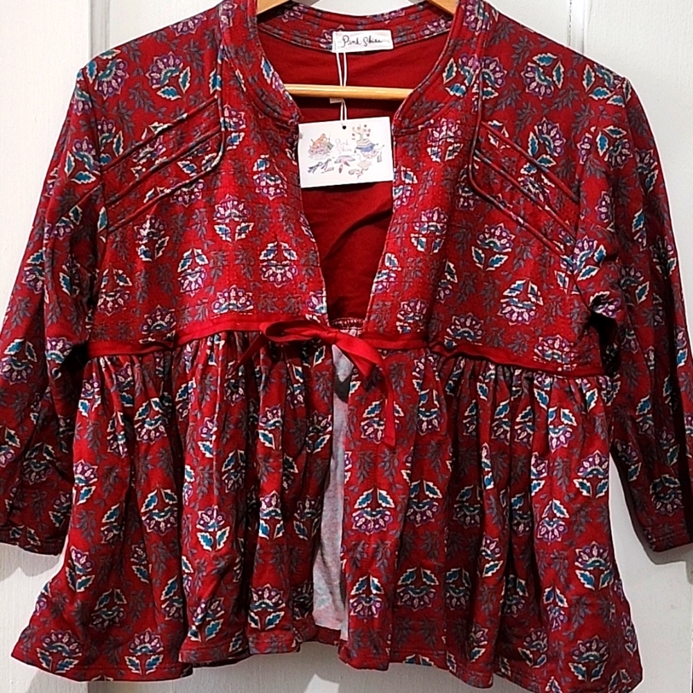 Bohemian Bolero-Style Cardigan Top (S)